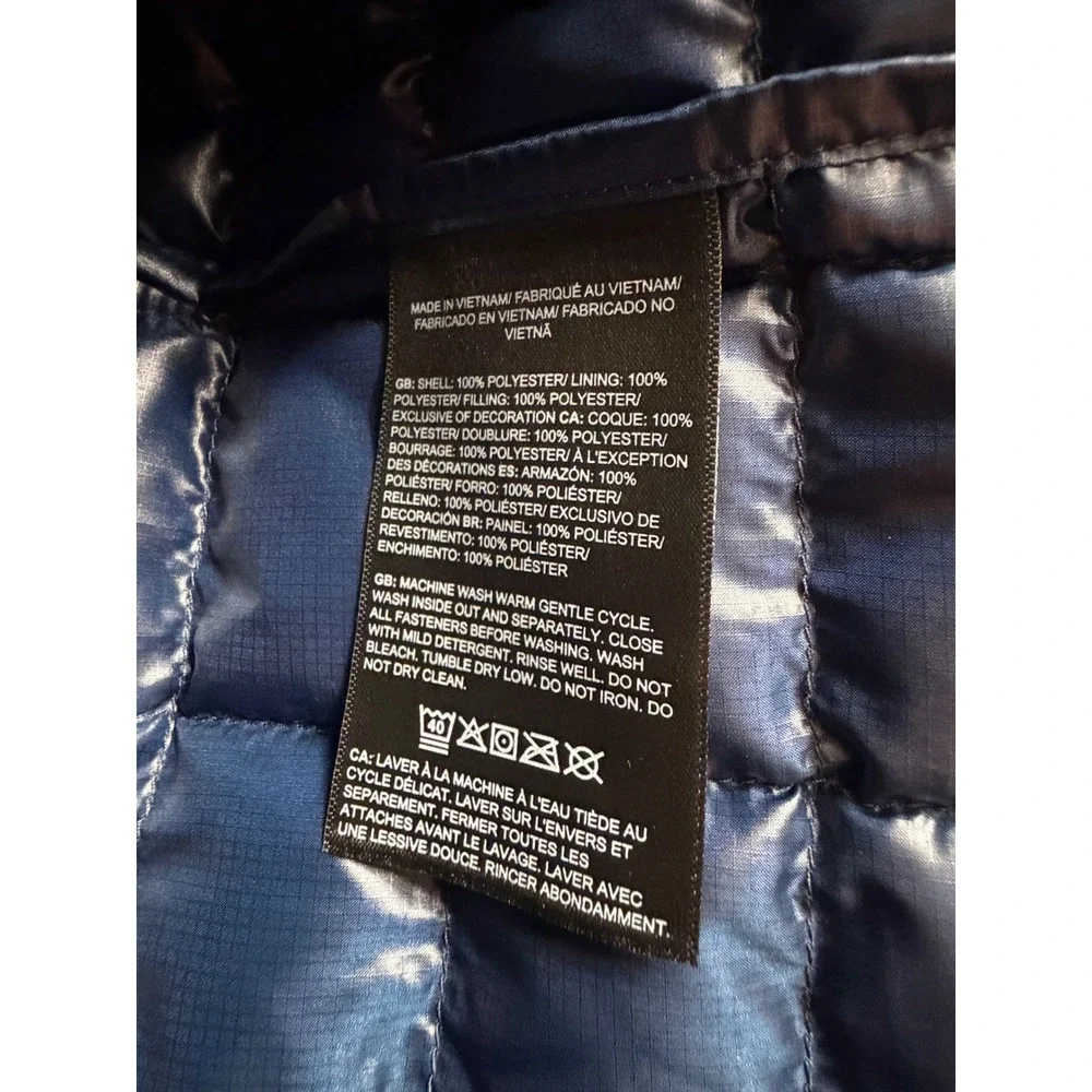 The North Face ThermoBall Hoodie Men Large Navy Puffer Jacket NF0A8D1N Eco Warm